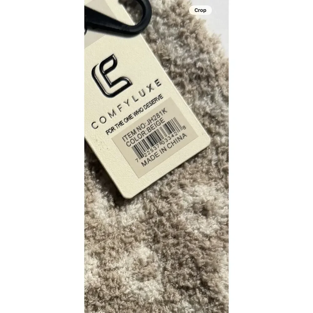ComfyLuxe Kids Beige Fleece Beanie Winter Hat Soft Stretch One Size NWT